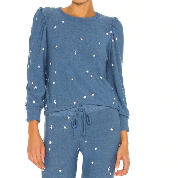 Chaser Starry Bolts Puff Sleeve Pullover - Picture 1 of 7